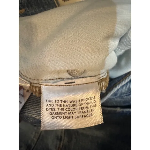 Madewell 90's Straight Leg Jeans distressed Hem Light Wash Denim