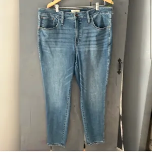 Madewell Blue Ankle Cropped Jeans 10&quot; High Rise Skinny Size 22W