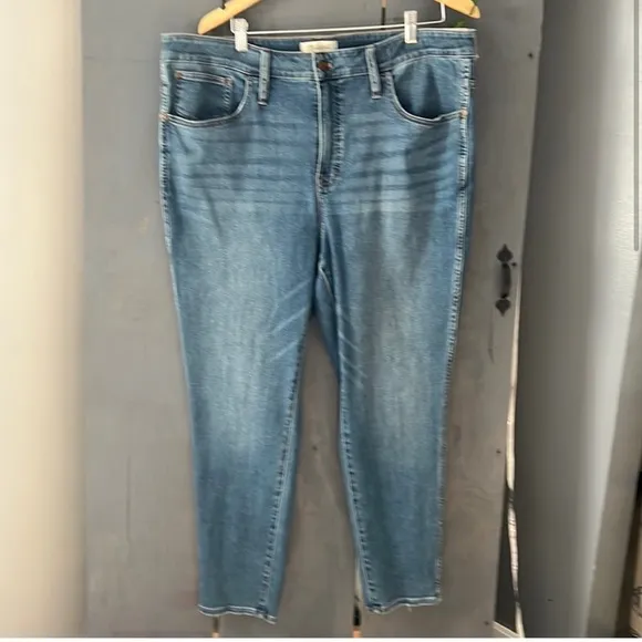 Madewell Blue Ankle Cropped Jeans 10&quot; High Rise Skinny Size 22W