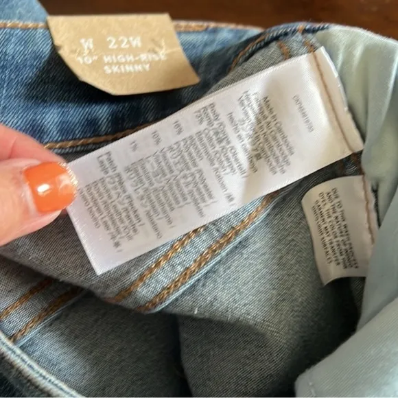 Madewell Blue Ankle Cropped Jeans 10&quot; High Rise Skinny Size 22W
