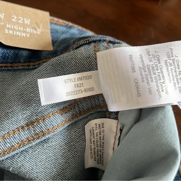 Madewell Blue Ankle Cropped Jeans 10&quot; High Rise Skinny Size 22W