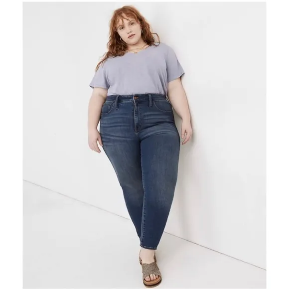 Madewell Blue Ankle Cropped Jeans 10&quot; High Rise Skinny Size 22W