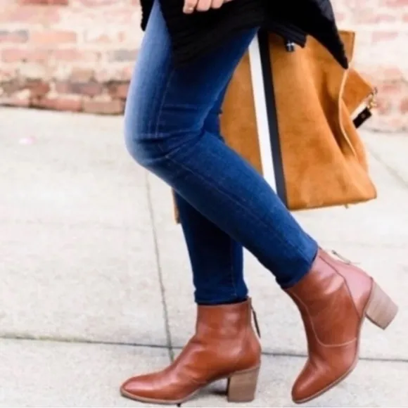 Madewell EUC Ames Suede Ankle Boots SZ 11 Brown Olive Green