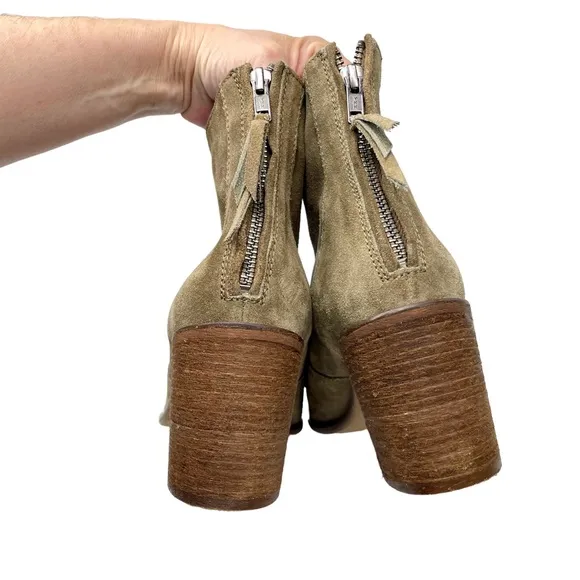 Madewell EUC Ames Suede Ankle Boots SZ 11 Brown Olive Green