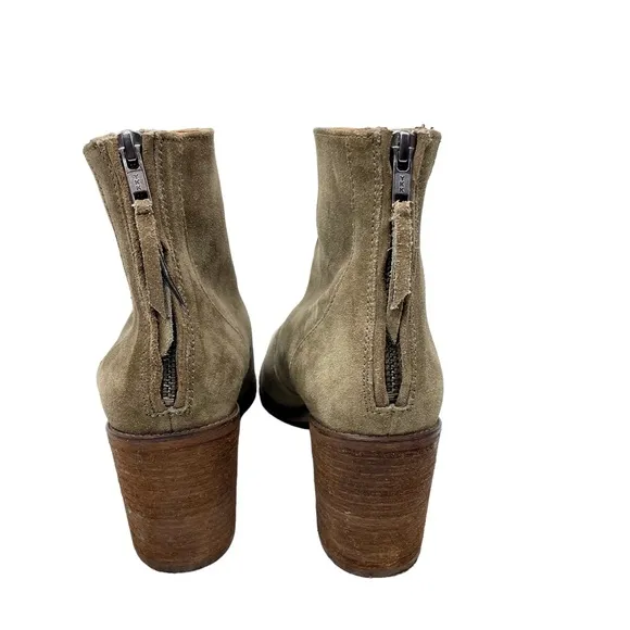 Madewell EUC Ames Suede Ankle Boots SZ 11 Brown Olive Green