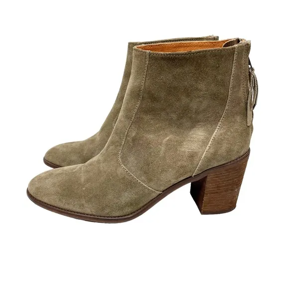 Madewell EUC Ames Suede Ankle Boots SZ 11 Brown Olive Green