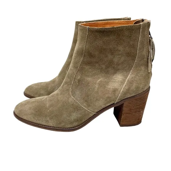 Madewell EUC Ames Suede Ankle Boots SZ 11 Brown Olive Green