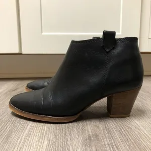 Madewell The Billie Boots Black Leather Ankle Booties Women's Size 9.5 Shoes
