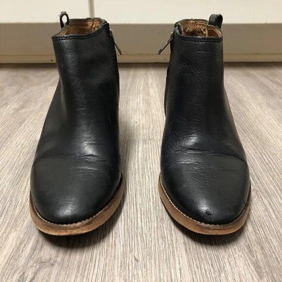 Madewell The Billie Boots Black Leather Ankle Booties Women's Size 9.5 Shoes