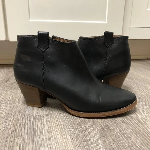 Madewell The Billie Boots Black Leather Ankle Booties Women's Size 9.5 Shoes
