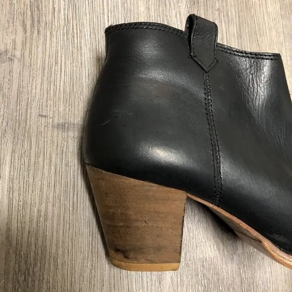Madewell The Billie Boots Black Leather Ankle Booties Women's Size 9.5 Shoes