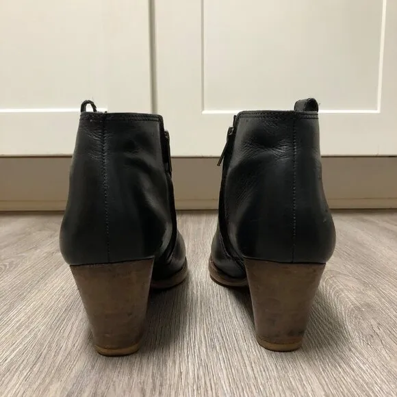 Madewell The Billie Boots Black Leather Ankle Booties Women's Size 9.5 Shoes