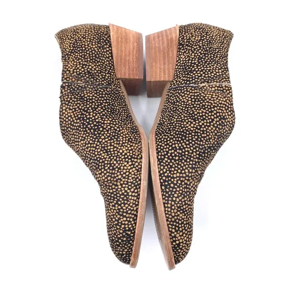 Madewell The Lucie Shoe Spotted Calf Hair Stacked Heel Size 6.5