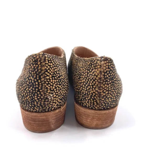 Madewell The Lucie Shoe Spotted Calf Hair Stacked Heel Size 6.5