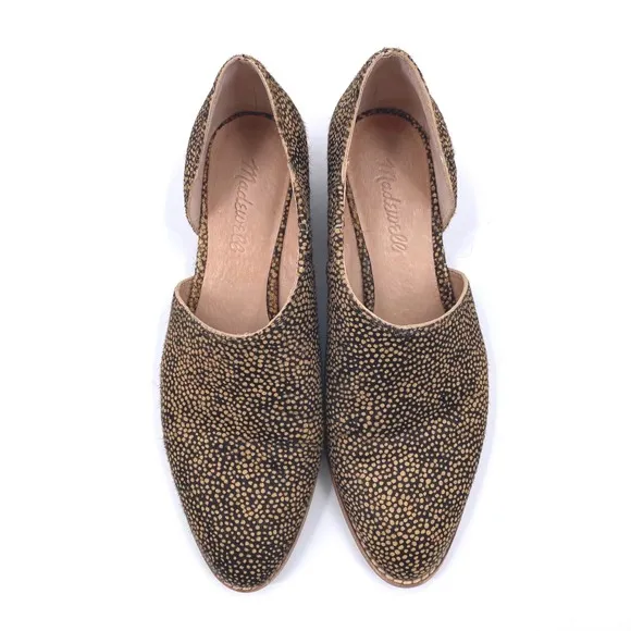 Madewell The Lucie Shoe Spotted Calf Hair Stacked Heel Size 6.5