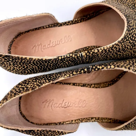 Madewell The Lucie Shoe Spotted Calf Hair Stacked Heel Size 6.5