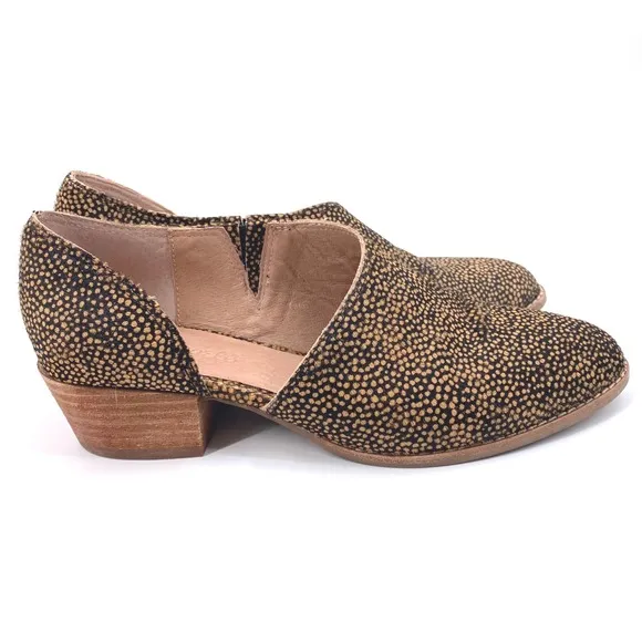 Madewell The Lucie Shoe Spotted Calf Hair Stacked Heel Size 6.5