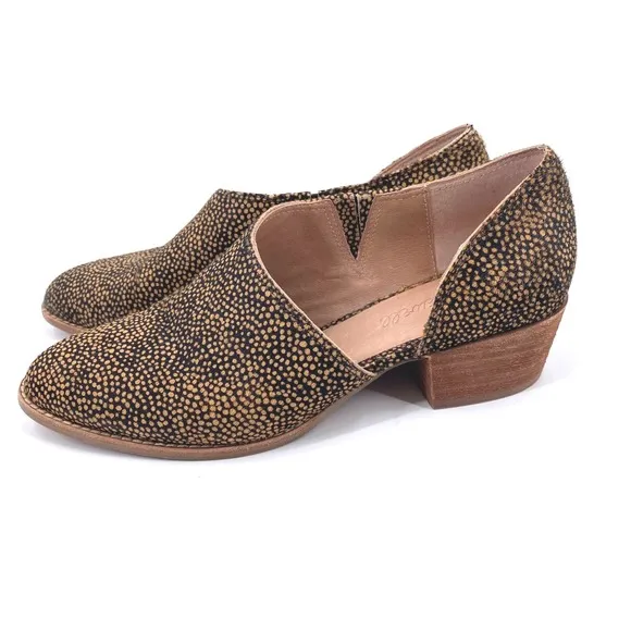 Madewell The Lucie Shoe Spotted Calf Hair Stacked Heel Size 6.5
