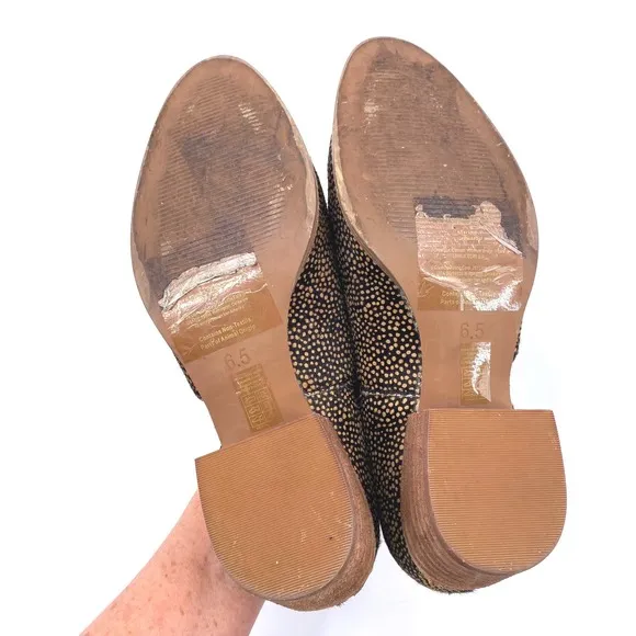 Madewell The Lucie Shoe Spotted Calf Hair Stacked Heel Size 6.5