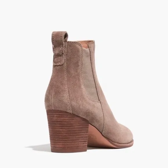 Madewell The Regan Ankle Suede Leather Boot in Wet Pebble Size 8