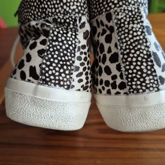 Madewell Women's High-Top Animal Print Sneakers  Black and White 7.5