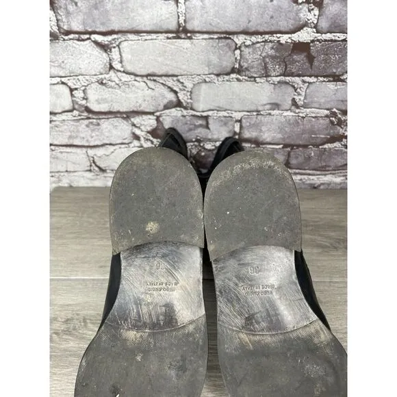 Madison et cie Blue Leather Combat Lace Up BuckleStrap Boots Women’s 36EU/6M US