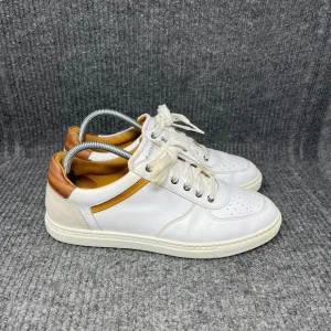 Magnanni Chavez Low White Brown Leather Sneakers Shoes Mens Size 8 US