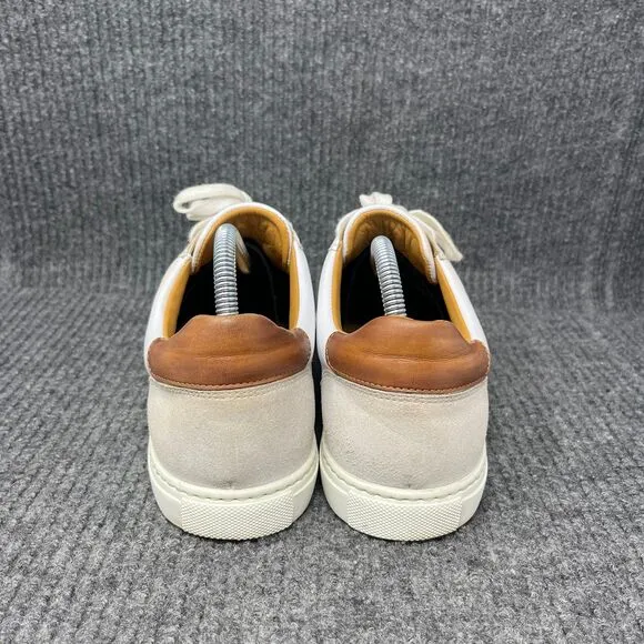 Magnanni Chavez Low White Brown Leather Sneakers Shoes Mens Size 8 US
