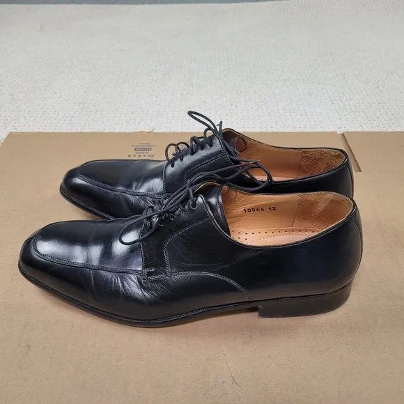 Magnanni Shoes Mens 12M Black Leather Lorca Lace Up Casual Dress Up Oxford