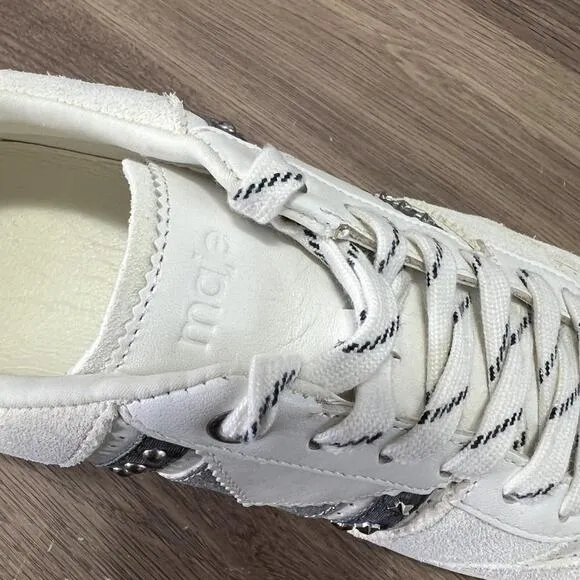 Maje white sneakers  leather and suede Sz 40