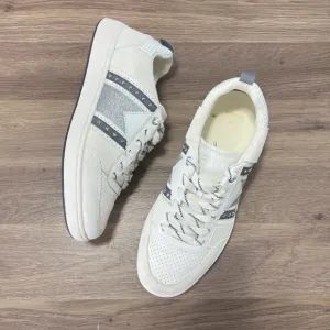 Maje white sneakers  leather and suede Sz 40