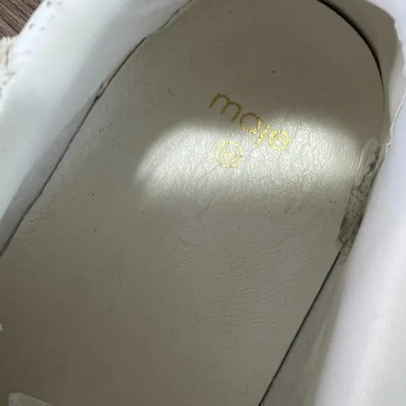 Maje white sneakers  leather and suede Sz 40