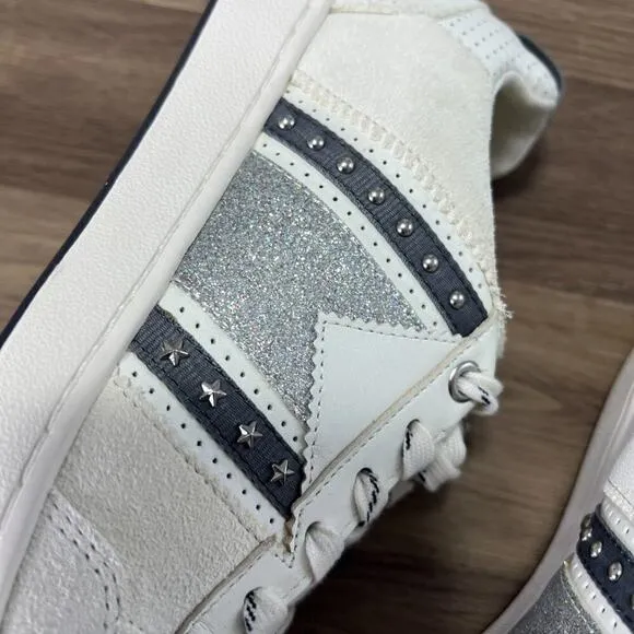 Maje white sneakers  leather and suede Sz 40