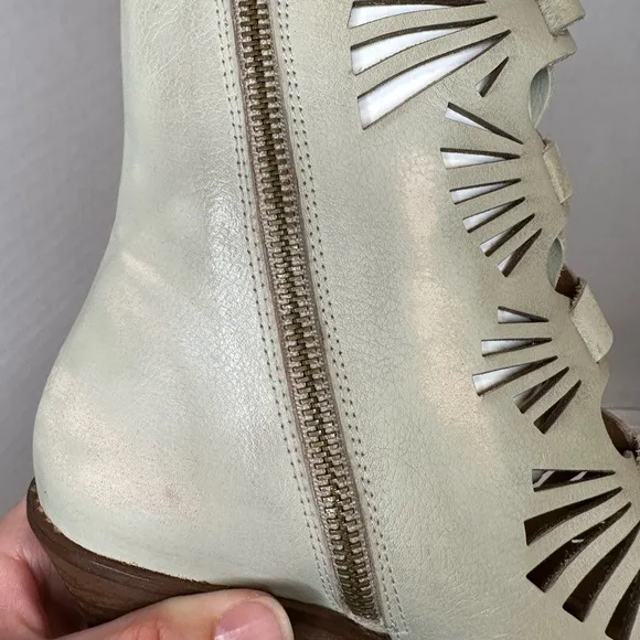 “Mallory” distressed leather cutout boots by Vera Cruz. New from Sundance