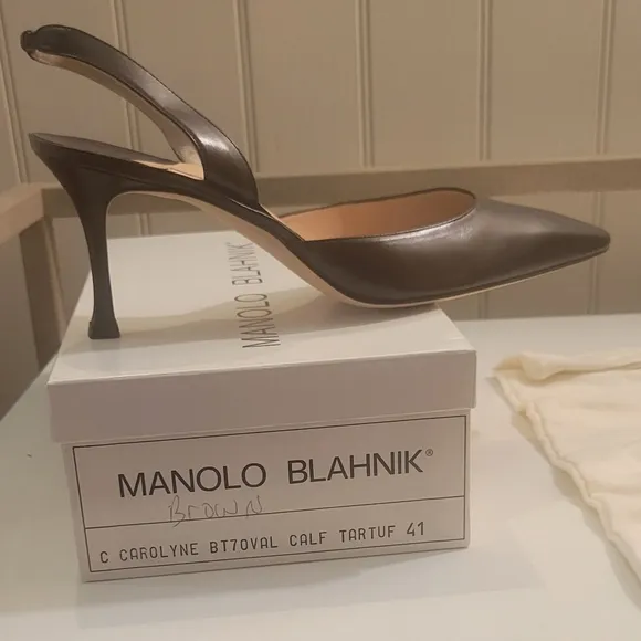 Manolo Blahnik black pointed espadrille stilettos size 41