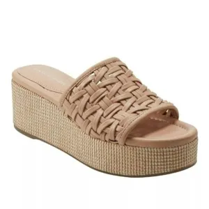 Marc Fisher Bashina Slip-on Casual Wedge Sandal Light Natural 7