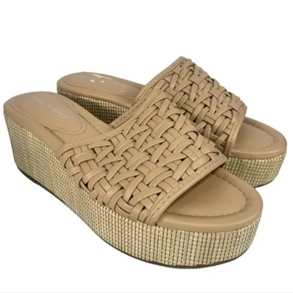 Marc Fisher Bashina Slip-on Casual Wedge Sandal Light Natural 7