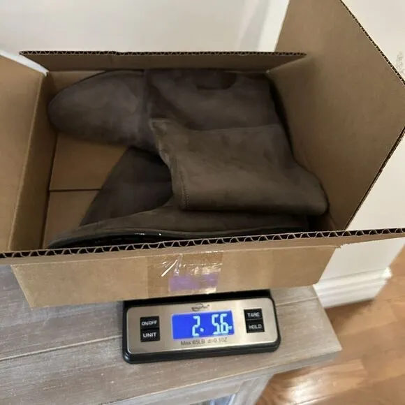 Marc Fisher Humor2 Over The Knee Boots Taupe Faux Suede Size 9.5 W