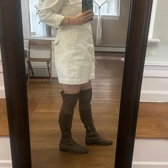 Marc Fisher Humor2 Over The Knee Boots Taupe Faux Suede Size 9.5 W