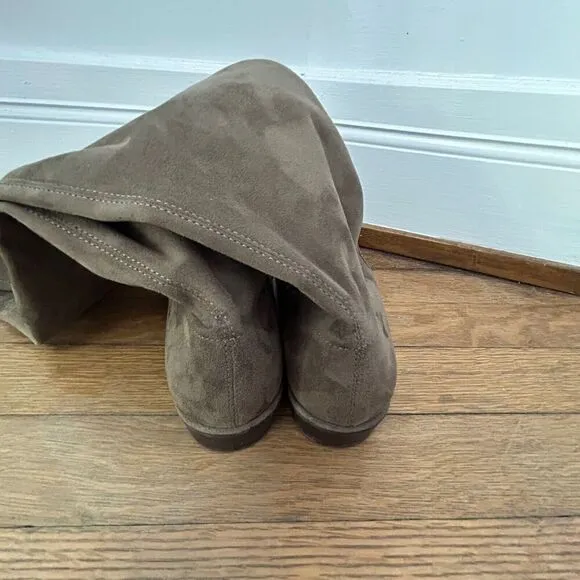 Marc Fisher Humor2 Over The Knee Boots Taupe Faux Suede Size 9.5 W