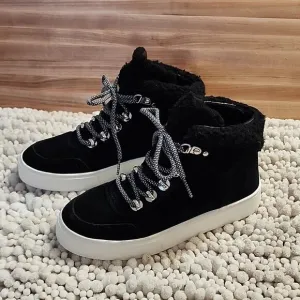 MARC FISHER SUMMA SHERPA BLACK SUEDE ANKLE BOOTIES 6.5 NWOB