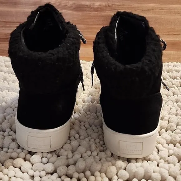 MARC FISHER SUMMA SHERPA BLACK SUEDE ANKLE BOOTIES 6.5 NWOB