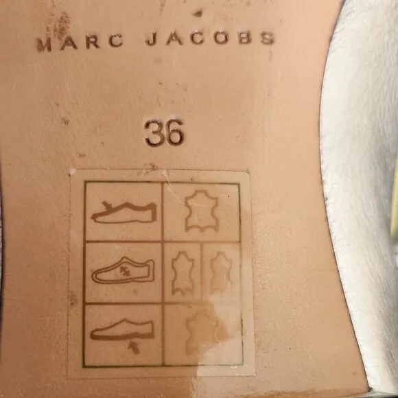 Marc Jacobs all leather silver/gold trim mary jane shoes sz 36