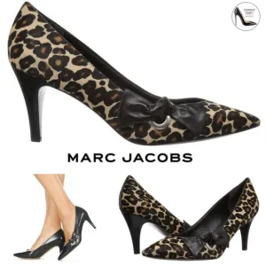 Marc Jacobs Daryl Women's Leather Pointy Toe Pump Leopard Stiletto Heel Shoes 41