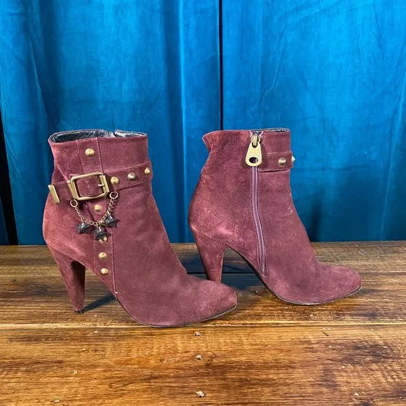 Marc Jacobs Studded Suede Booties w/ Stars