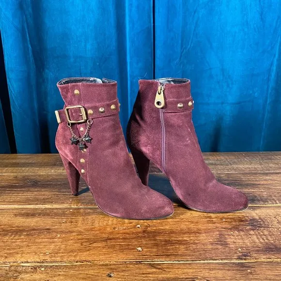 Marc Jacobs Studded Suede Booties w/ Stars