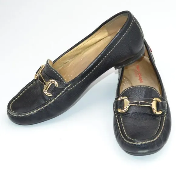Marc Joseph Designer Black Pebbled Real Leather Horsebit Oxford Loafers Shoes 7
