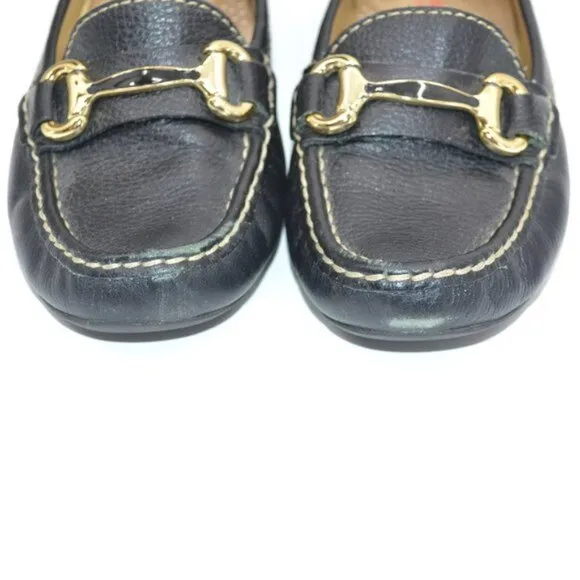 Marc Joseph Designer Black Pebbled Real Leather Horsebit Oxford Loafers Shoes 7