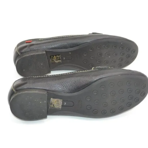 Marc Joseph Designer Black Pebbled Real Leather Horsebit Oxford Loafers Shoes 7
