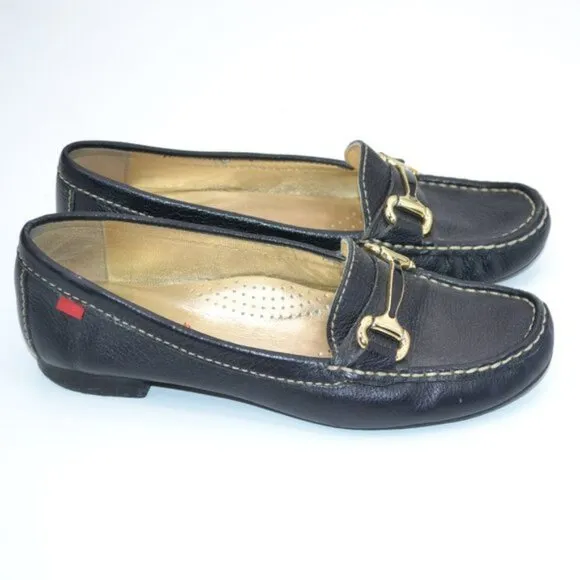 Marc Joseph Designer Black Pebbled Real Leather Horsebit Oxford Loafers Shoes 7